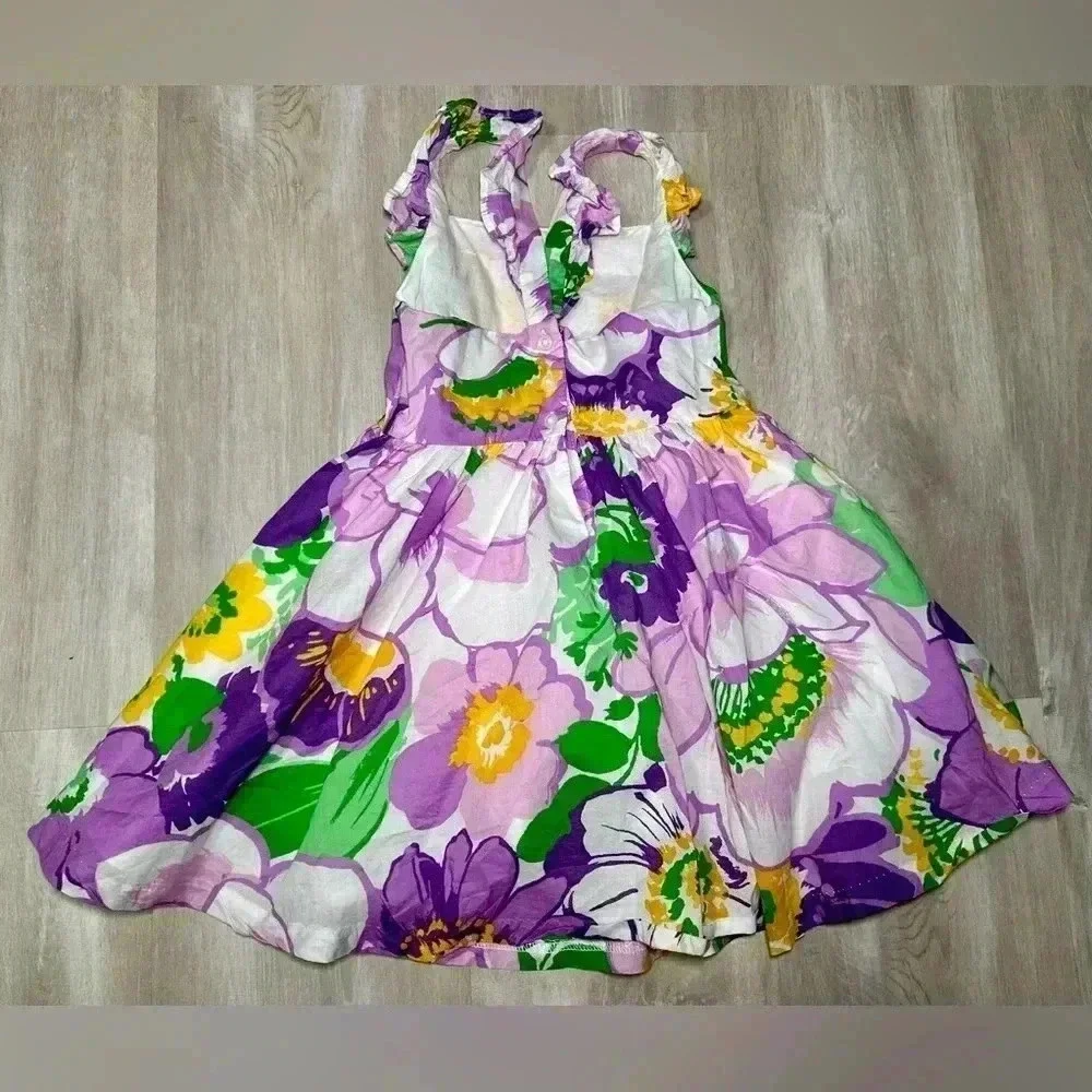 Kids Floral Ruffle Dress Girls Summer Vacation Party Outfit Toddler Child sz 3T - Picture 6 of 6